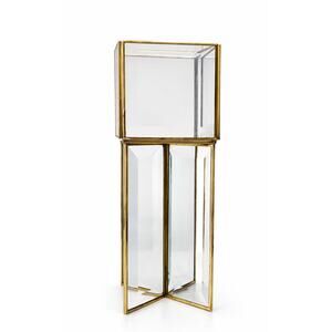 Vintage Brass & Glass Candle Holder Pedestal Display Stand Vanity Display